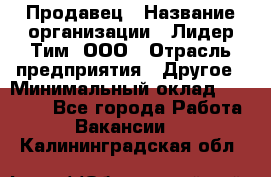 Продавец › Название организации ­ Лидер Тим, ООО › Отрасль предприятия ­ Другое › Минимальный оклад ­ 13 500 - Все города Работа » Вакансии   . Калининградская обл.